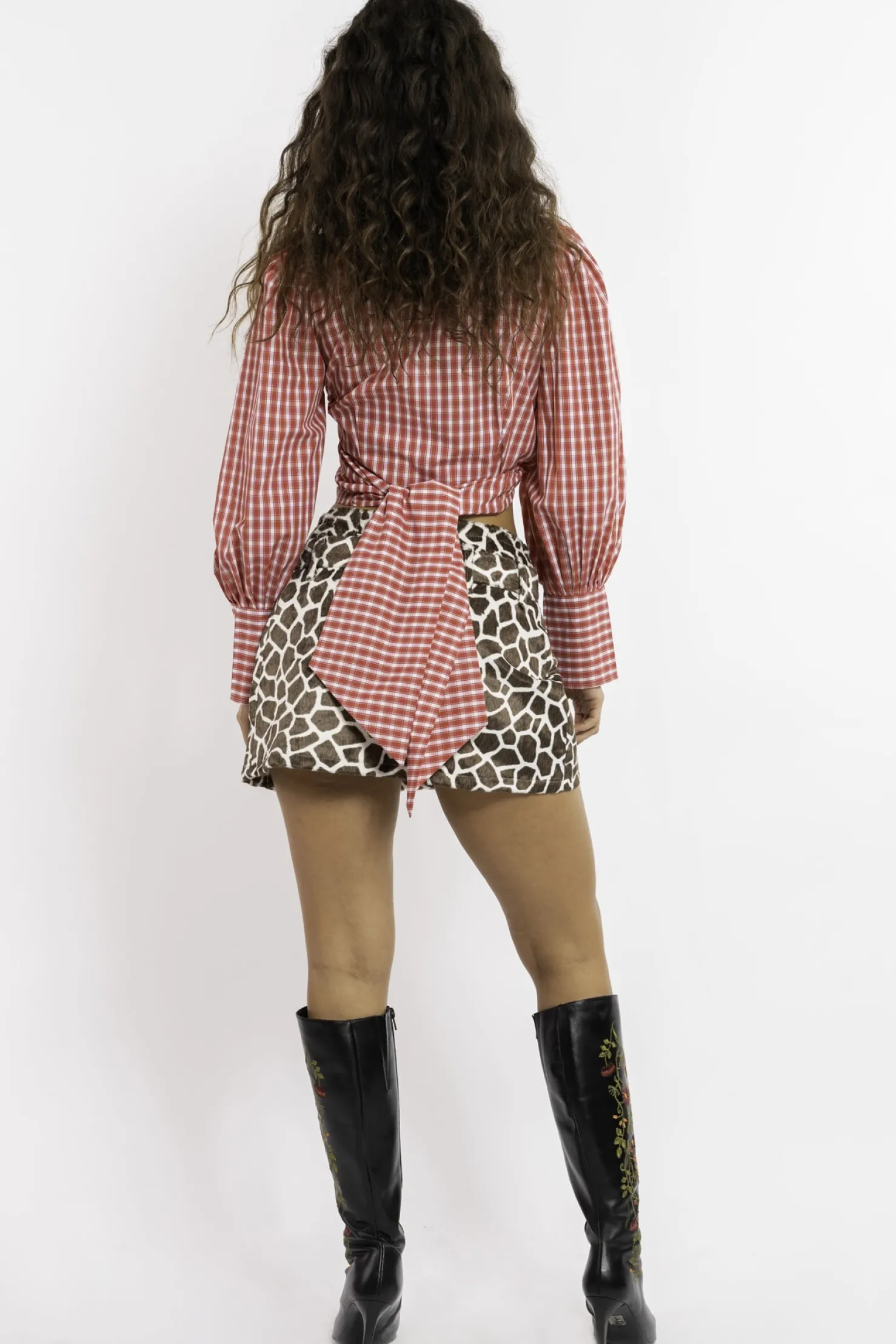 MaisonCléo Blouses>Blouse à petits carreaux rouges cowboy coton JULIE