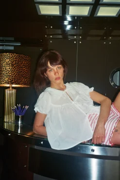MaisonCléo Blouses>Blouse Camille en coton léger avec broderies