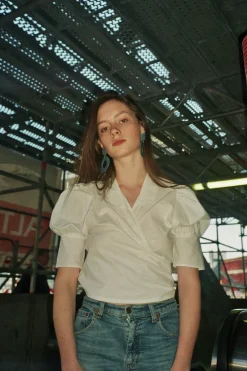 MaisonCléo Blouses>Blouse coton blanc ANITA