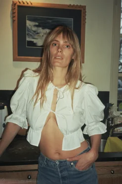 MaisonCléo Blouses>Blouse en coton blanc ANGELE