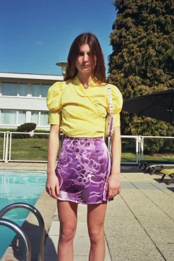 MaisonCléo Blouses>Blouse en coton colorée ANITA