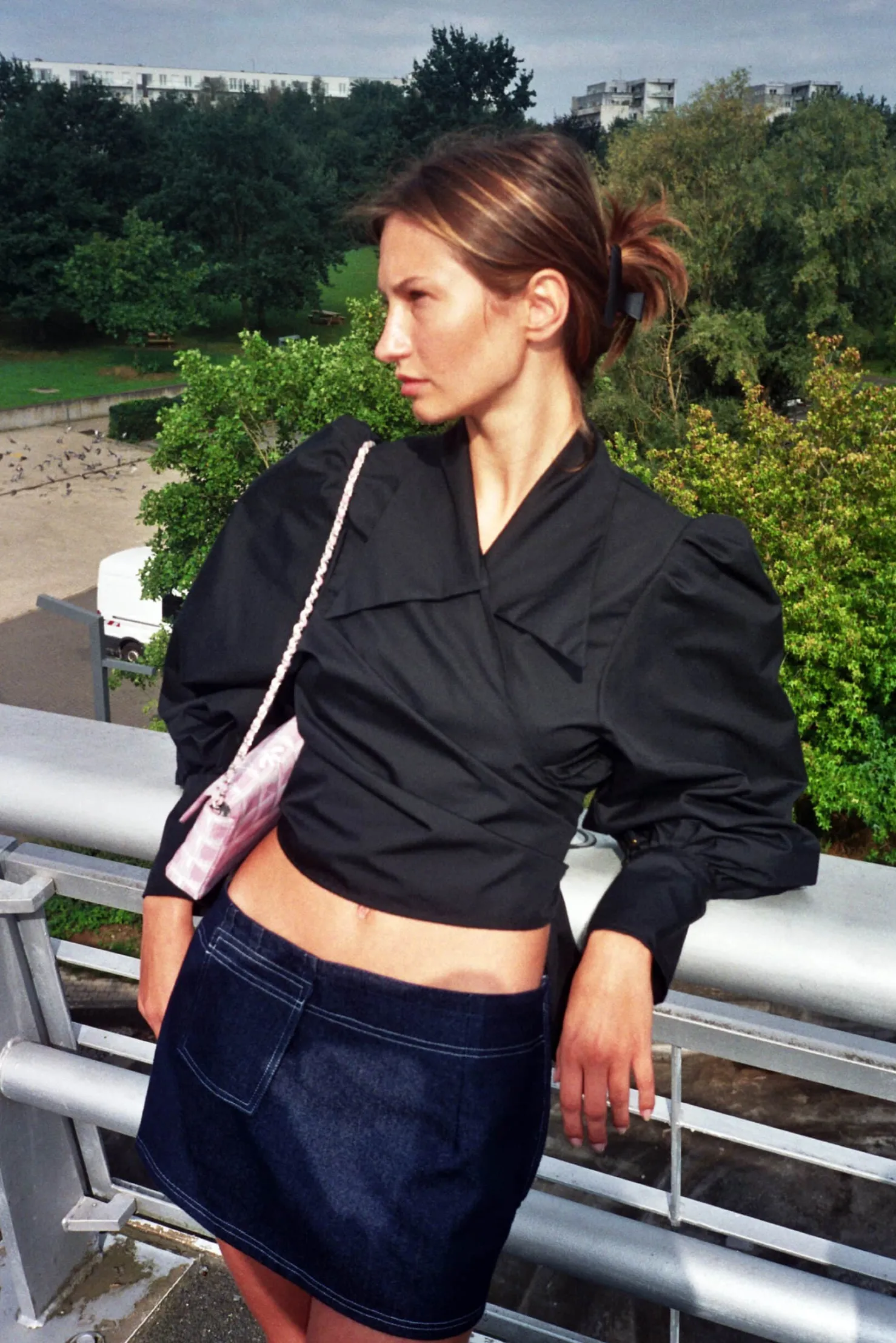 MaisonCléo Blouses>Blouse en coton noir JULIE