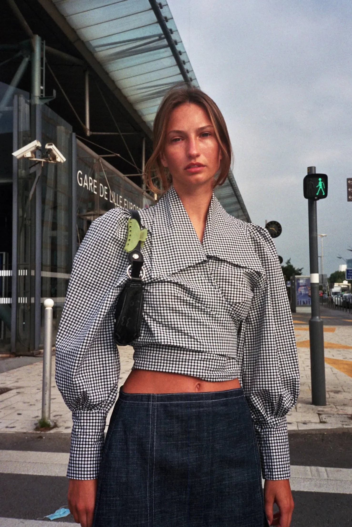MaisonCléo Blouses>Blouse en coton vichy noir JULIE
