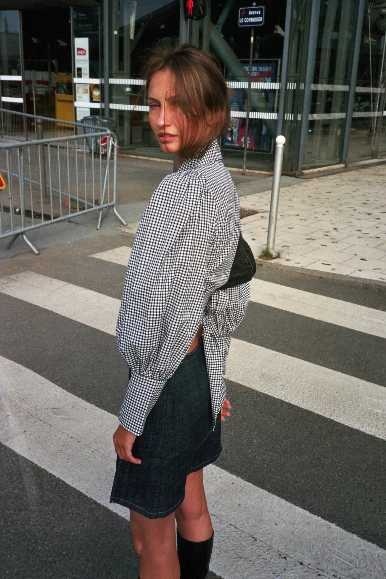 MaisonCléo Blouses>Blouse en coton vichy noir JULIE