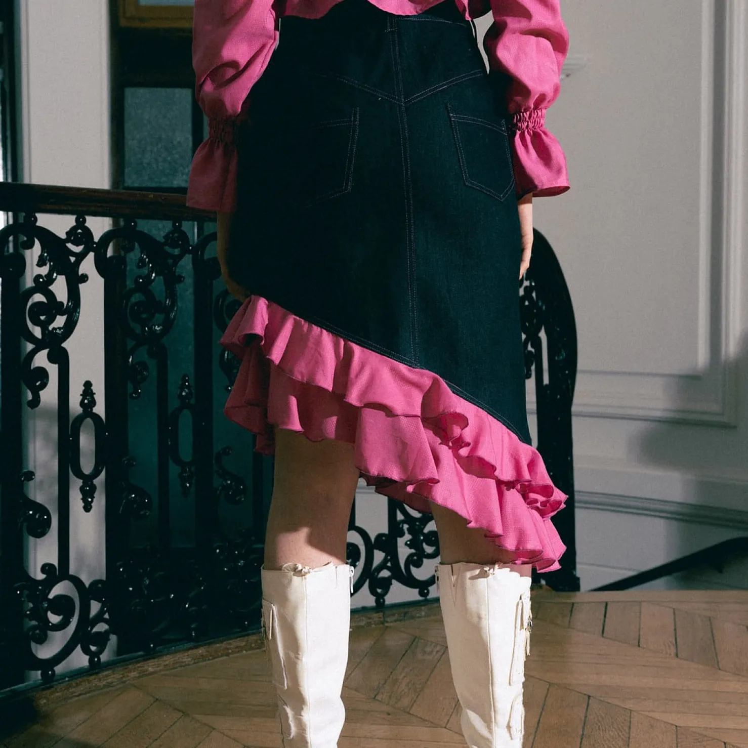 MaisonCléo Blouses|Tops>Blouse en soie rose fuchsia PALOMA