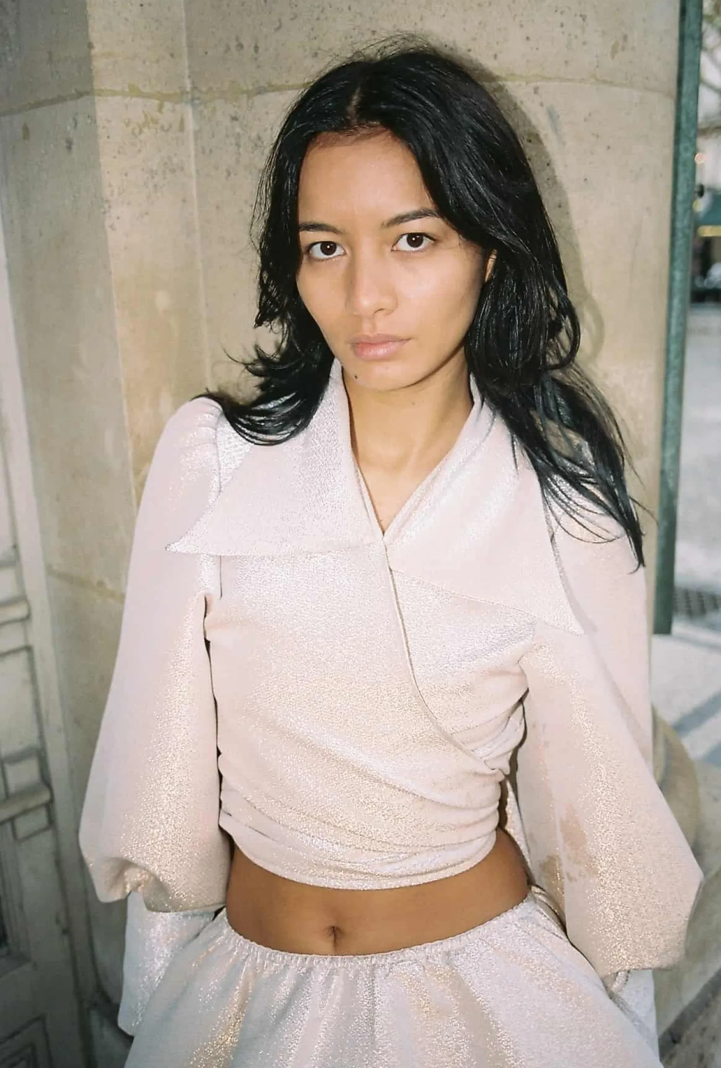 MaisonCléo Blouses>Blouse Julie en organza de soie opaque doré