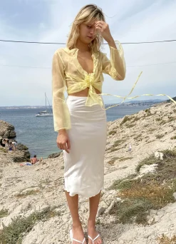 MaisonCléo Blouses>Blouse organza jaune GISELA