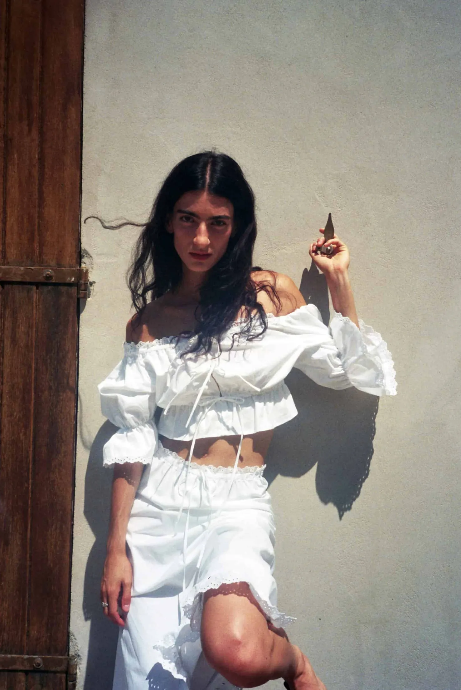 MaisonCléo Blouses>Blouse épaules nues en coton brodé ANGELE / nouvelle version