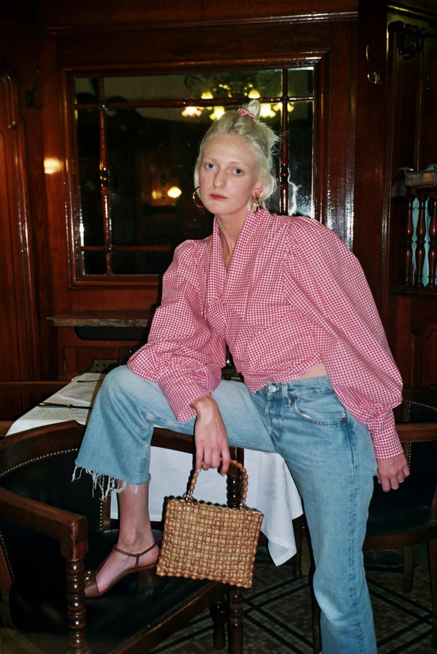 MaisonCléo Blouses>Blouse vichy rouge coton JULIE