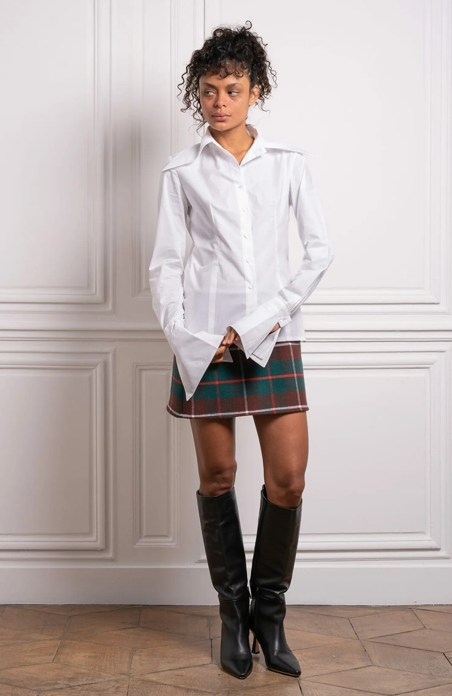 MaisonCléo Blouses>Chemise manches longues en coton blanc Cléo