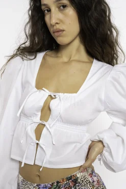 MaisonCléo Blouses|Tops>FW22 RUNWAY LOOK 17 – Blouse en coton blanc JESSICA
