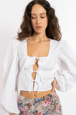 MaisonCléo Blouses|Tops>FW22 RUNWAY LOOK 17 – Blouse en coton blanc JESSICA