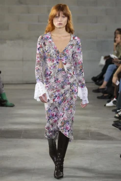 MaisonCléo Blouses|Tops>FW22 RUNWAY LOOK 31 – Blouse fleurie et léopard avec dentelle de Calais ALBA