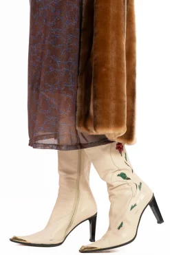 MaisonCléo Vestes / Manteaux>FW22 RUNWAY LOOK 5 – Manteau marron clair long en fausse fourrure GIULIA