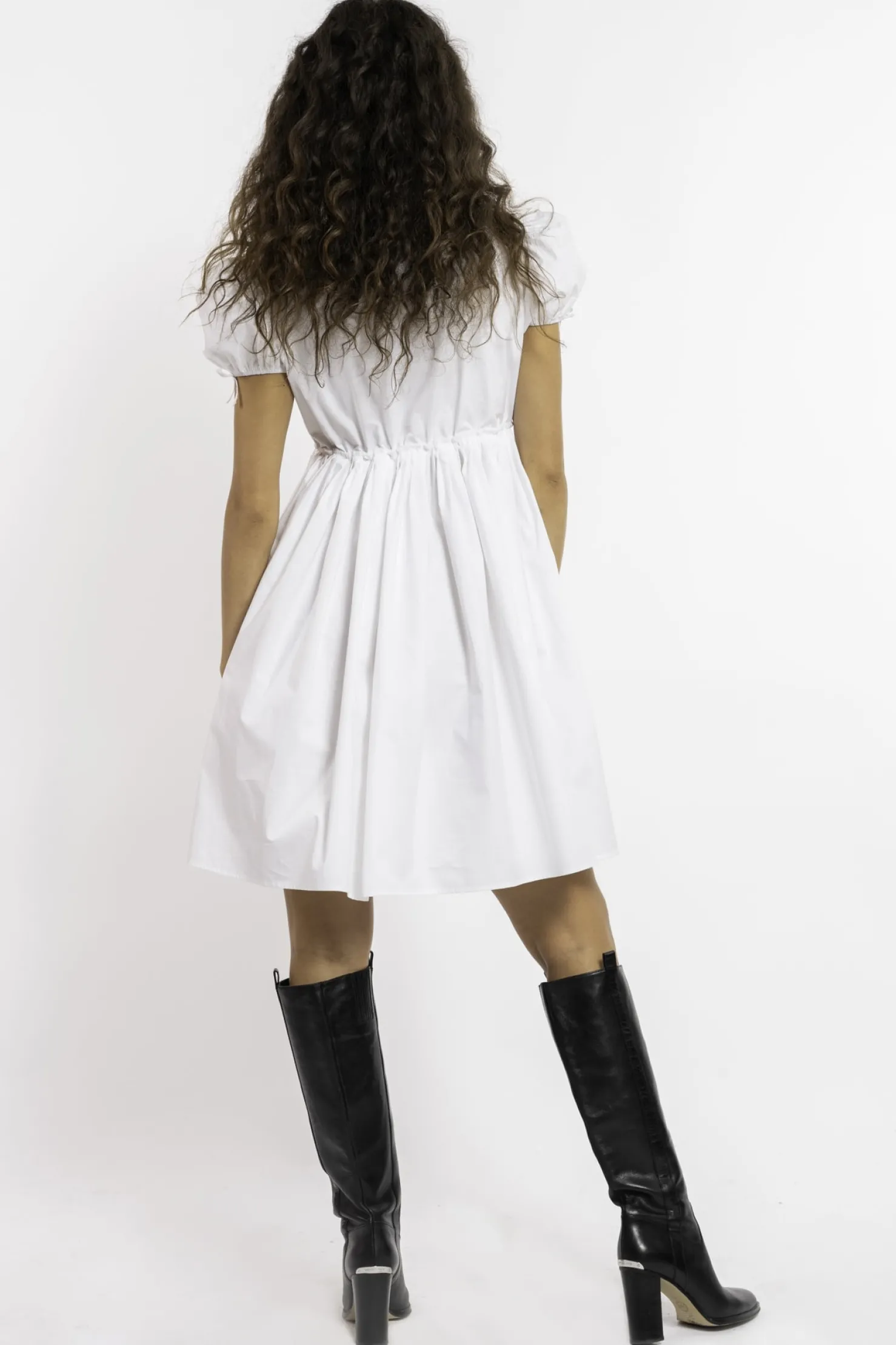 MaisonCléo Robes>FW22 RUNWAY LOOK 32 – Robe babydoll en coton avec parties en dentelle JOANNA