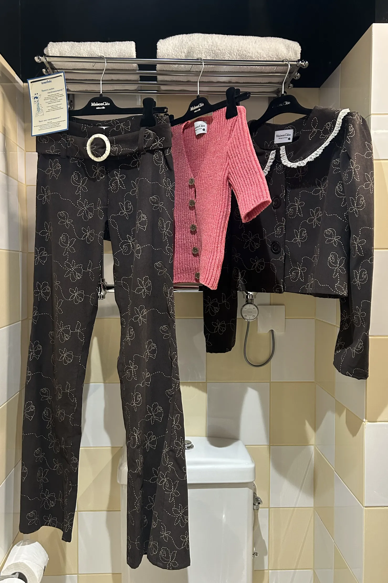 MaisonCléo Cardigans|Mailles>Gilet tricoté rose bonbon chiné en coton Lore