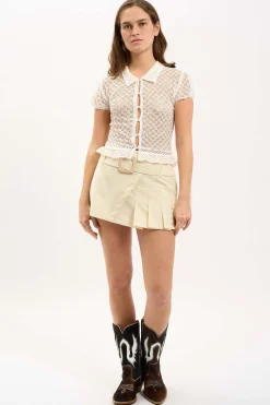 MaisonCléo Blouses|Tops>LA BADOULE LOOK 20 – Chemise ROSALE en crochet fleuri avec guipure