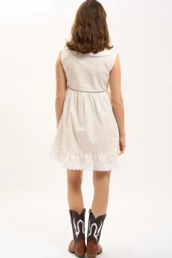 MaisonCléo Robes>LA BADOULE LOOK 3 – Robe col Chelsea en coton blanc et broderie anglaise CAMILA