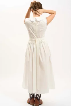 MaisonCléo Robes>LA BADOULE LOOK 19 – Robe col Claudine INES en coton blanc et broderie anglaise