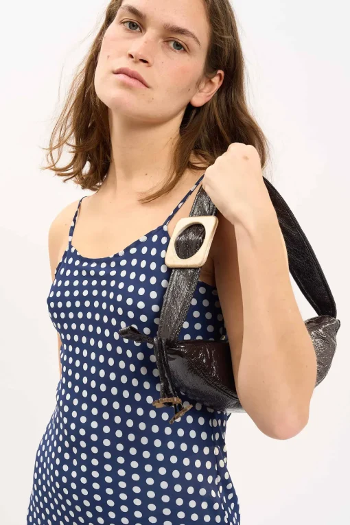 MaisonCléo Sacs>LA BADOULE LOOK 17 – Sac LA BADOULE en vynil aubergine