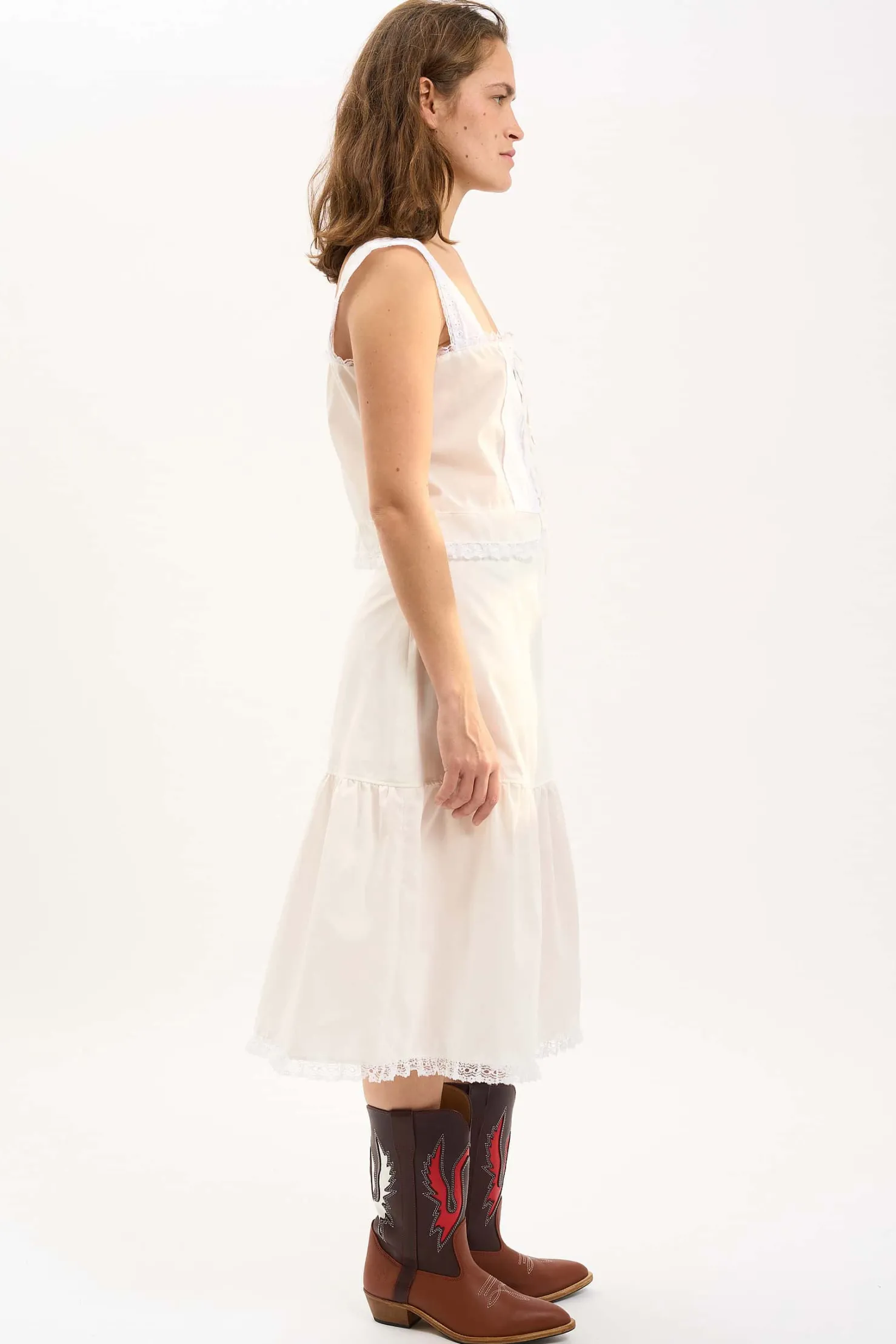 MaisonCléo Blouses|Tops>LA BADOULE LOOK 2 – Top en coton léger avec dentelle et broderie anglaise DEA