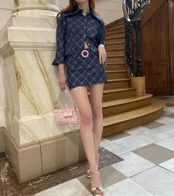 MaisonCléo Blouses|Tops>La chemise écolière en denim léger manches 3/4 Cléo