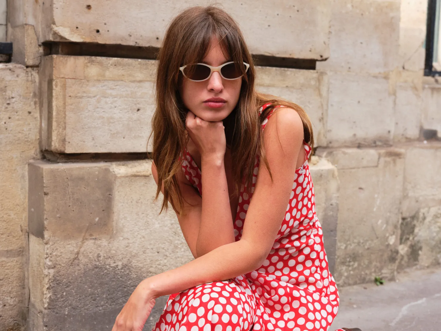 MaisonCléo Lunettes De Soleil>La Cléo – Lunettes de soleil crème Jimmy Fairly x