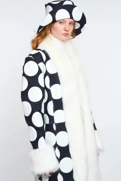 MaisonCléo Accessoires Cheveux>LA POUPETTE DÉFILÉ LOOK 15 – Chapeau en denim bleu marine pois blanc petit format