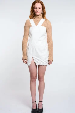 MaisonCléo Robes>LA POUPETTE DÉFILÉ LOOK 18 – Robe SOLENA boule en denim de coton blanc