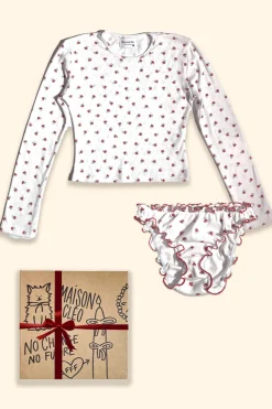 MaisonCléo Tops>PACK 2 : T-shirt coquelicots + culotte coquelicots + Xmas box – HOLIDAYS CAPSULE 20/25