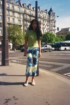 MaisonCléo Pantalons / Shorts>Pantalon capri Lana à imprimé floral abstrait