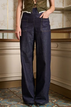 MaisonCléo Pantalons / Shorts>Pantalon large en jean brut JANIS