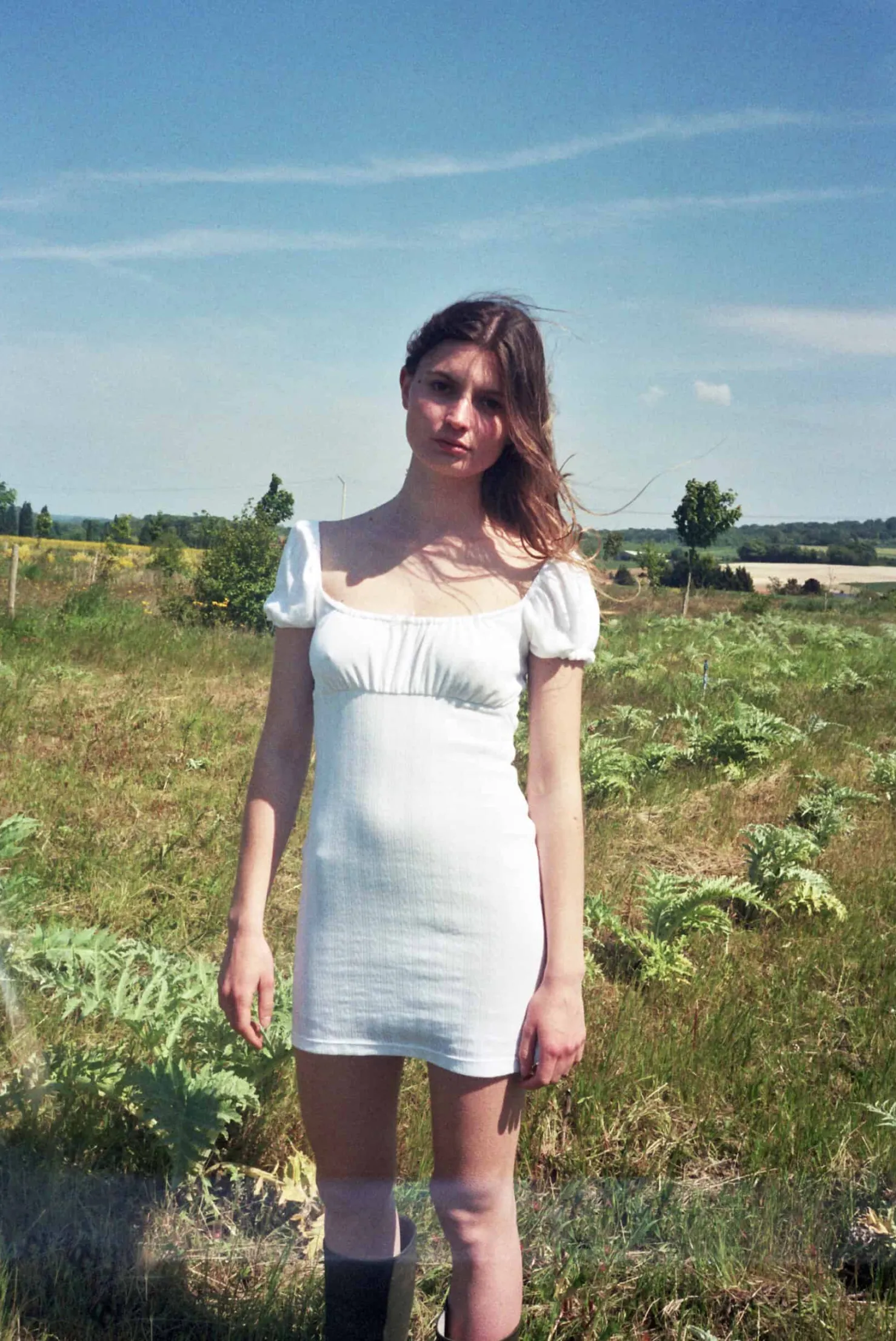 MaisonCléo Robes>Robe babydoll en jersey pointelle blanc