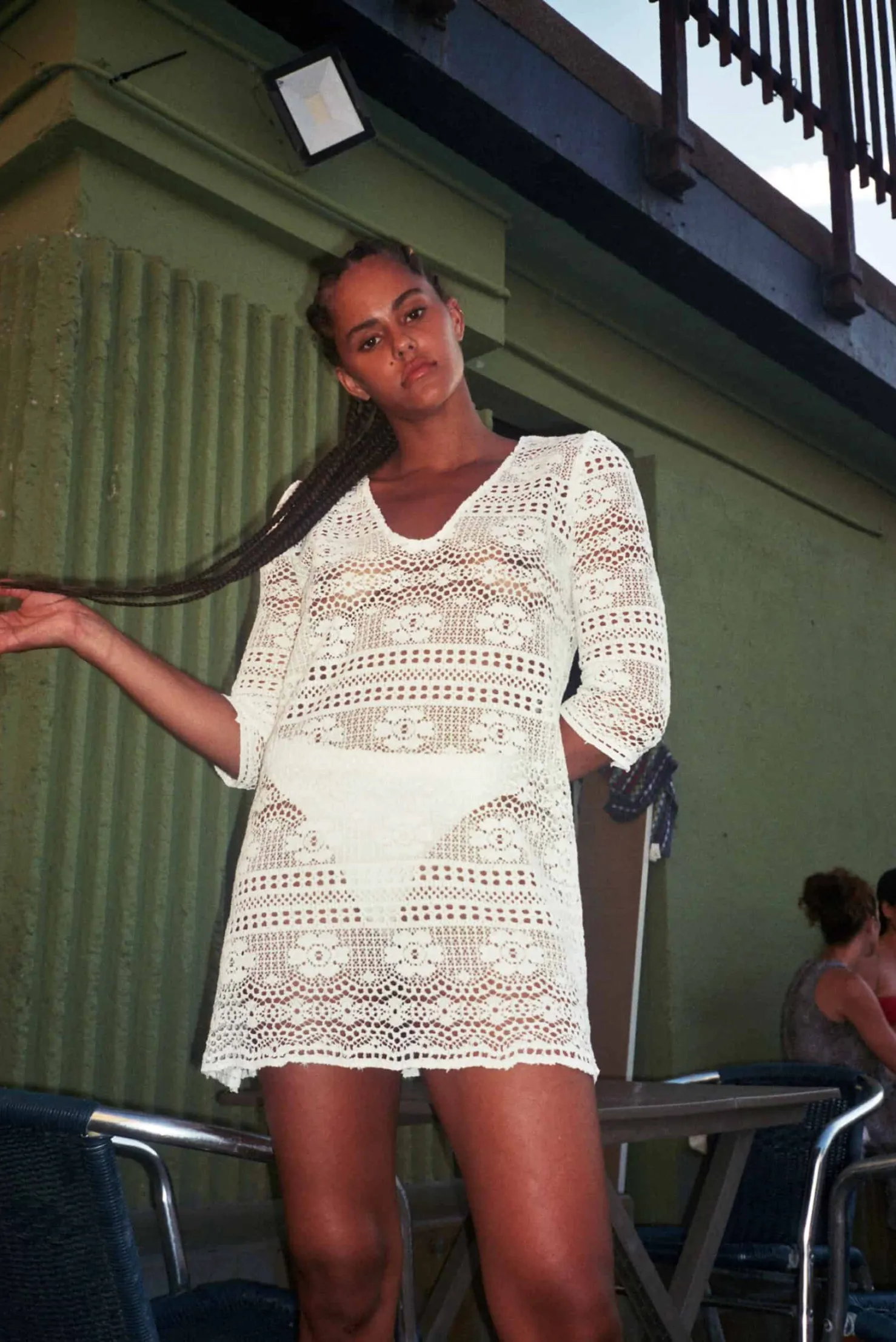 MaisonCléo Robes>Robe crochet fleuri en coton MICHELE