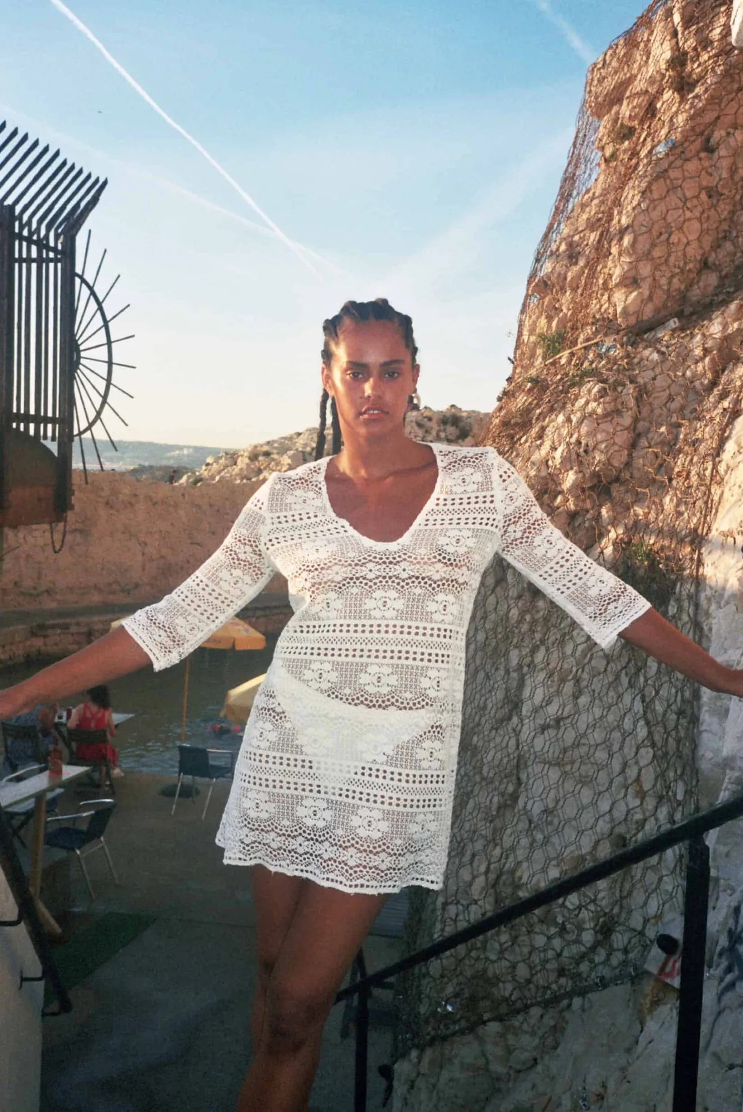 MaisonCléo Robes>Robe crochet fleuri en coton MICHELE