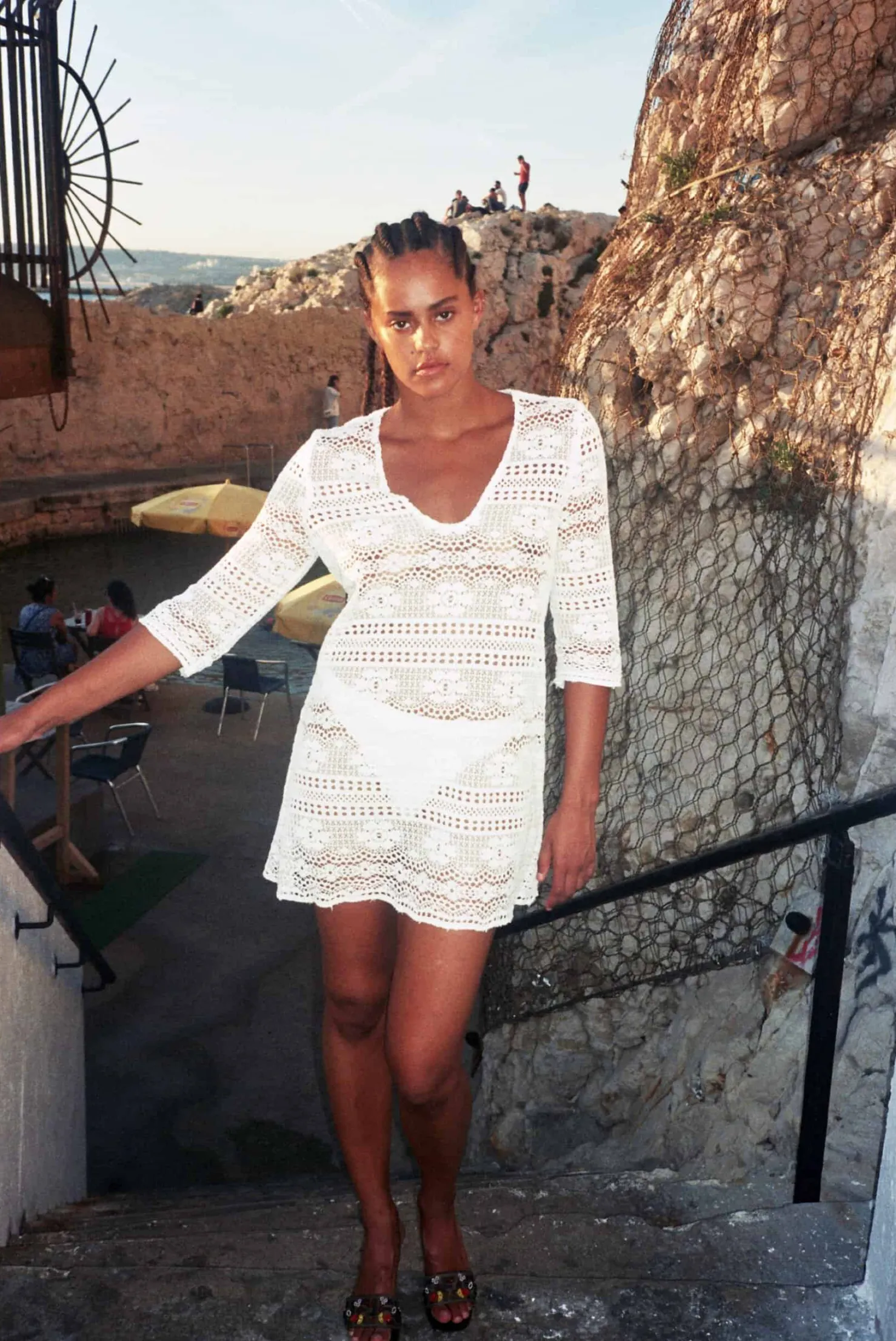 MaisonCléo Robes>Robe crochet fleuri en coton MICHELE