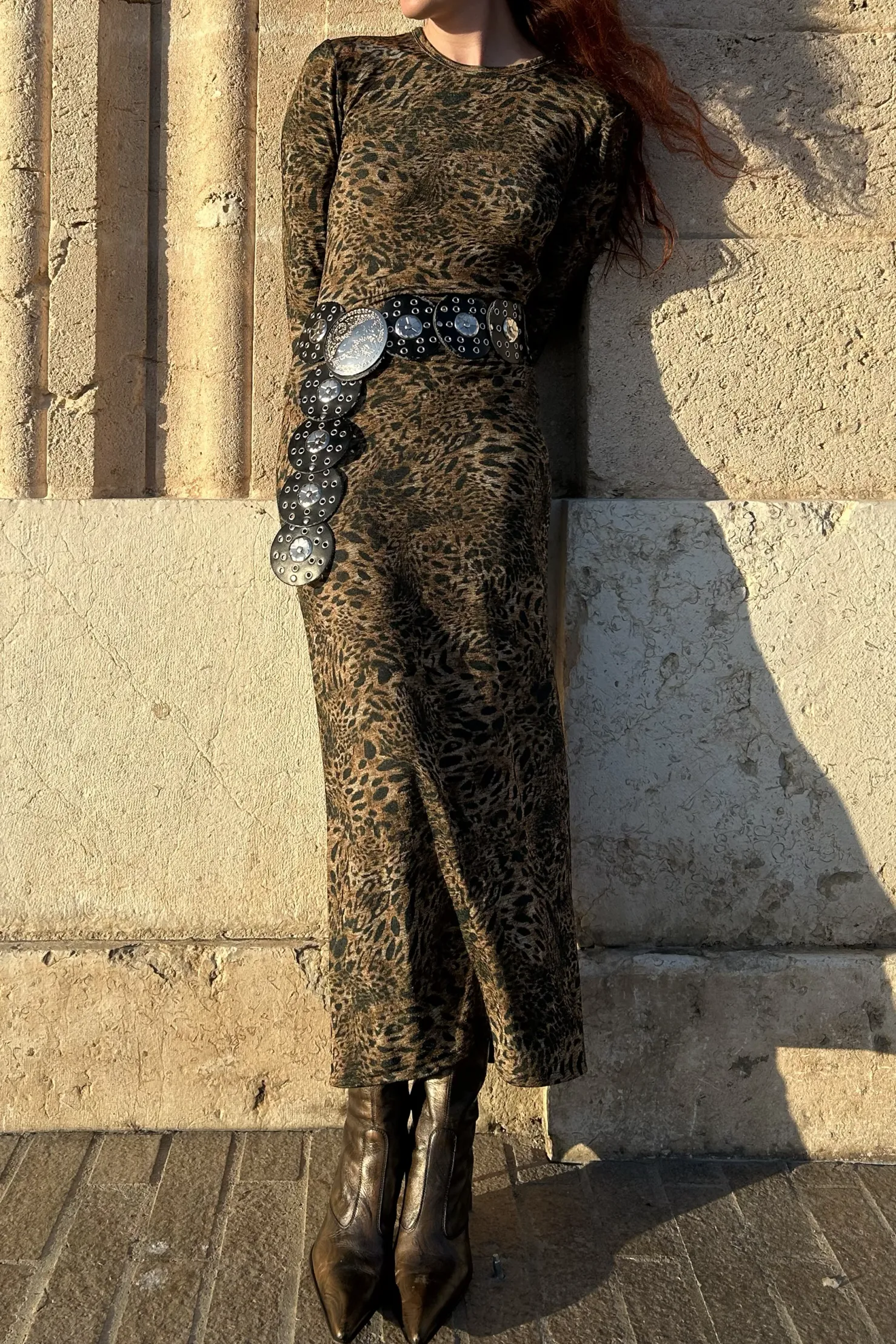 MaisonCléo Robes>Robe jersey leopard longue ADRIANA