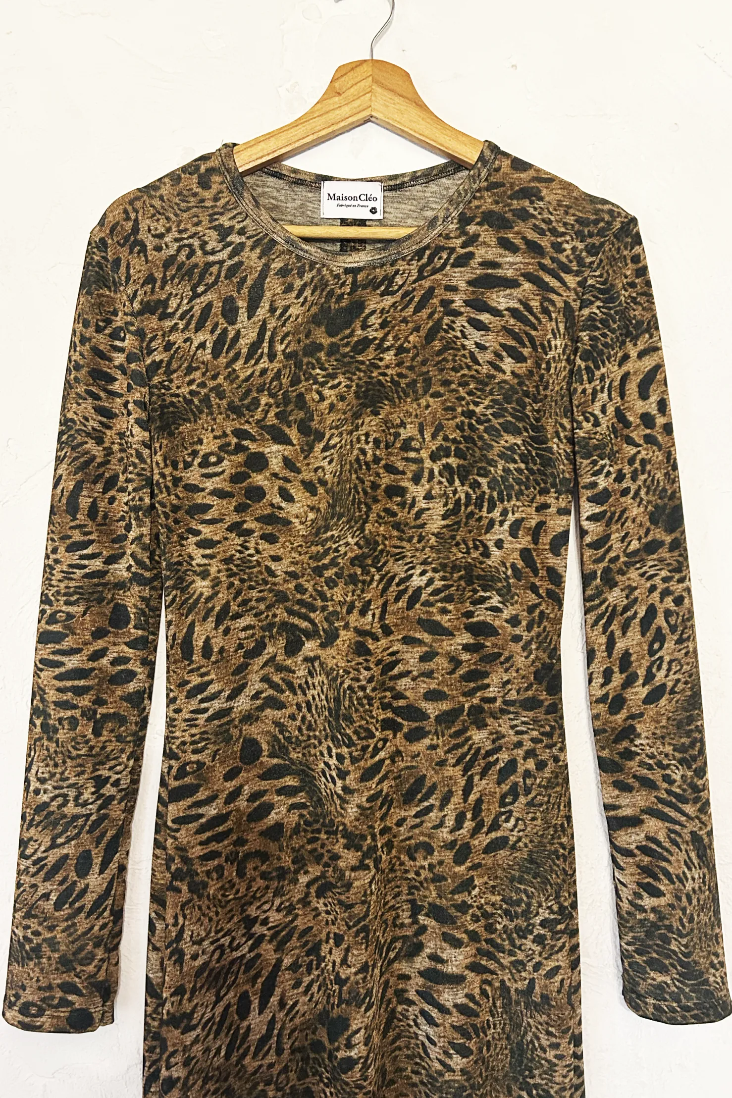 MaisonCléo Robes>Robe jersey leopard longue ADRIANA