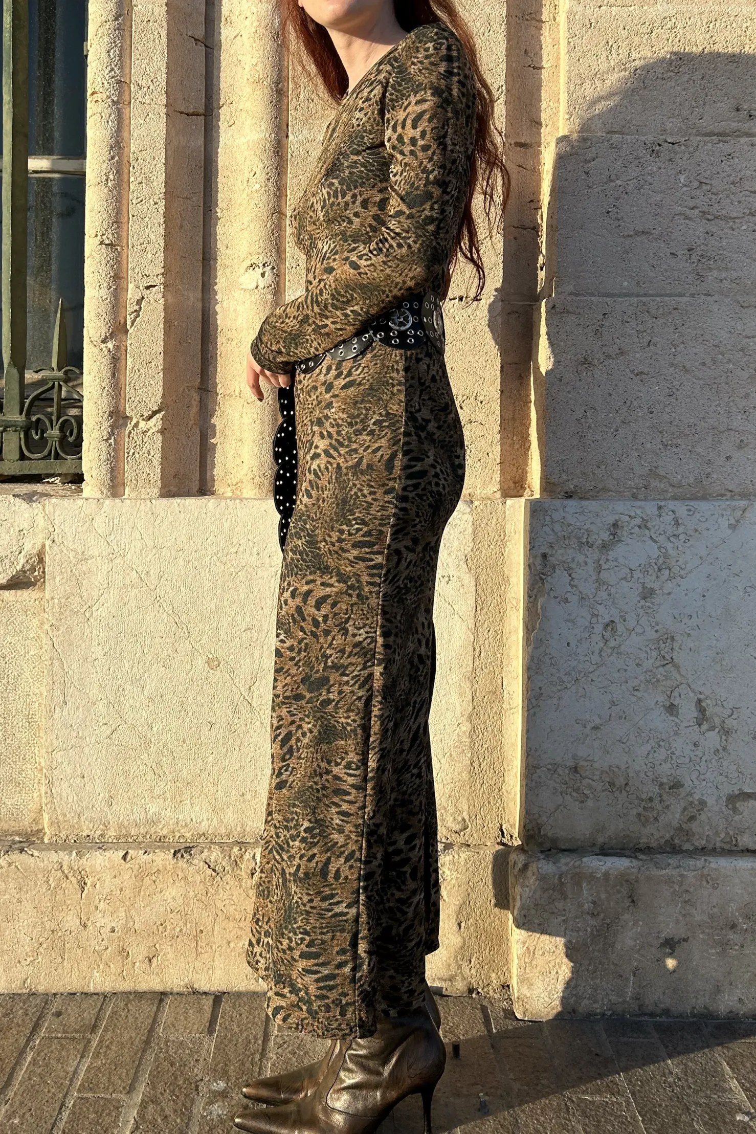 MaisonCléo Robes>Robe jersey leopard longue ADRIANA