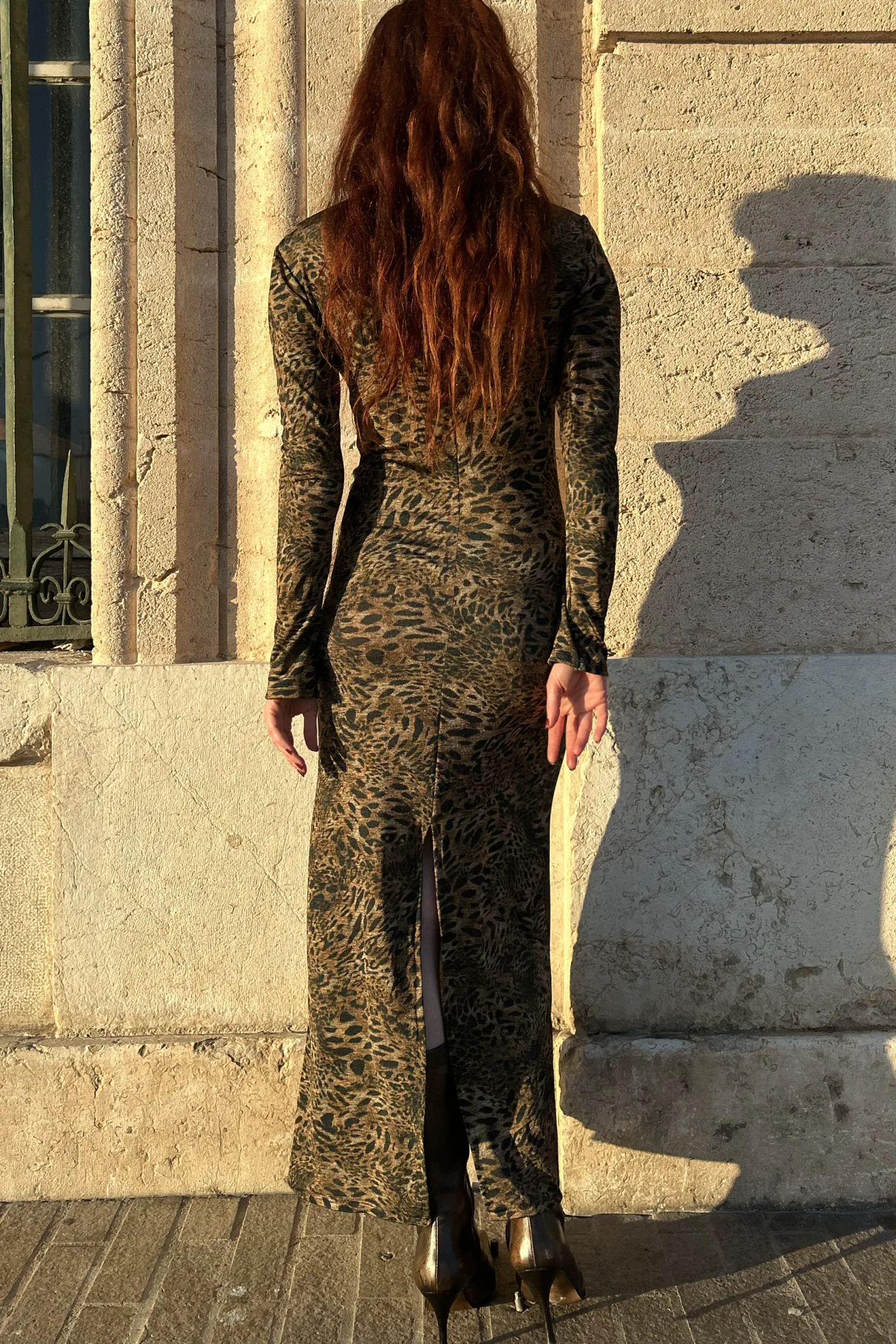 MaisonCléo Robes>Robe jersey leopard longue ADRIANA
