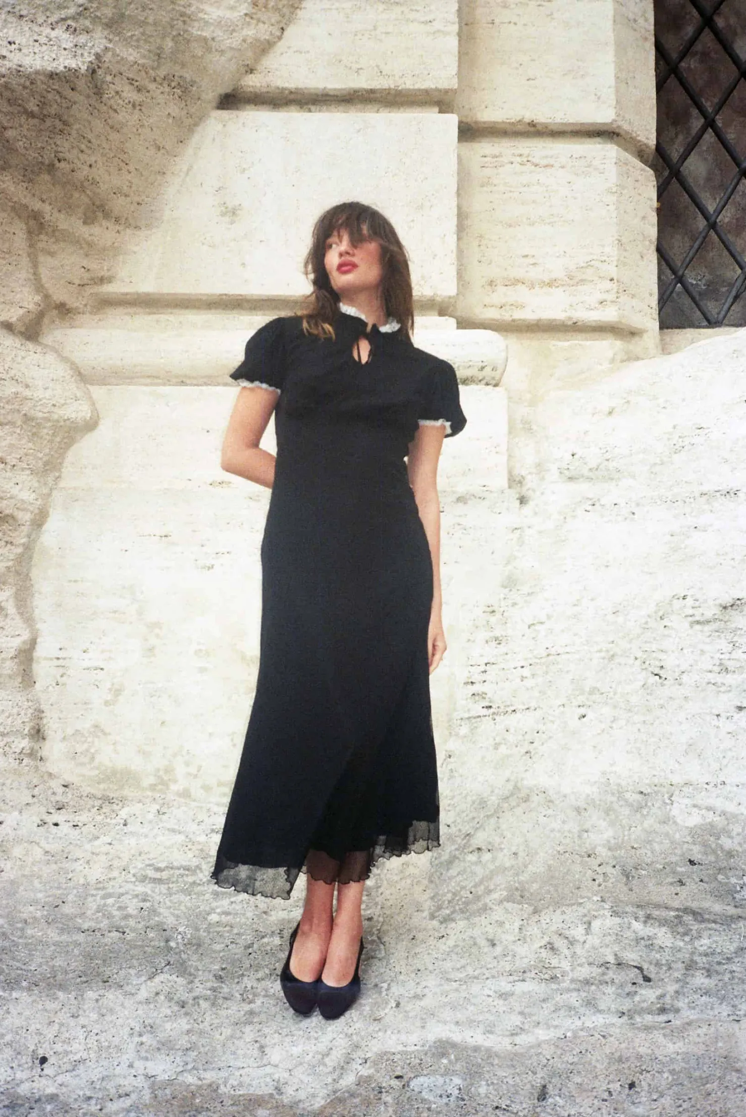 MaisonCléo Robes>Robe longue romantique MORANE en dentelle de Calais – Capsule L’AMOUR