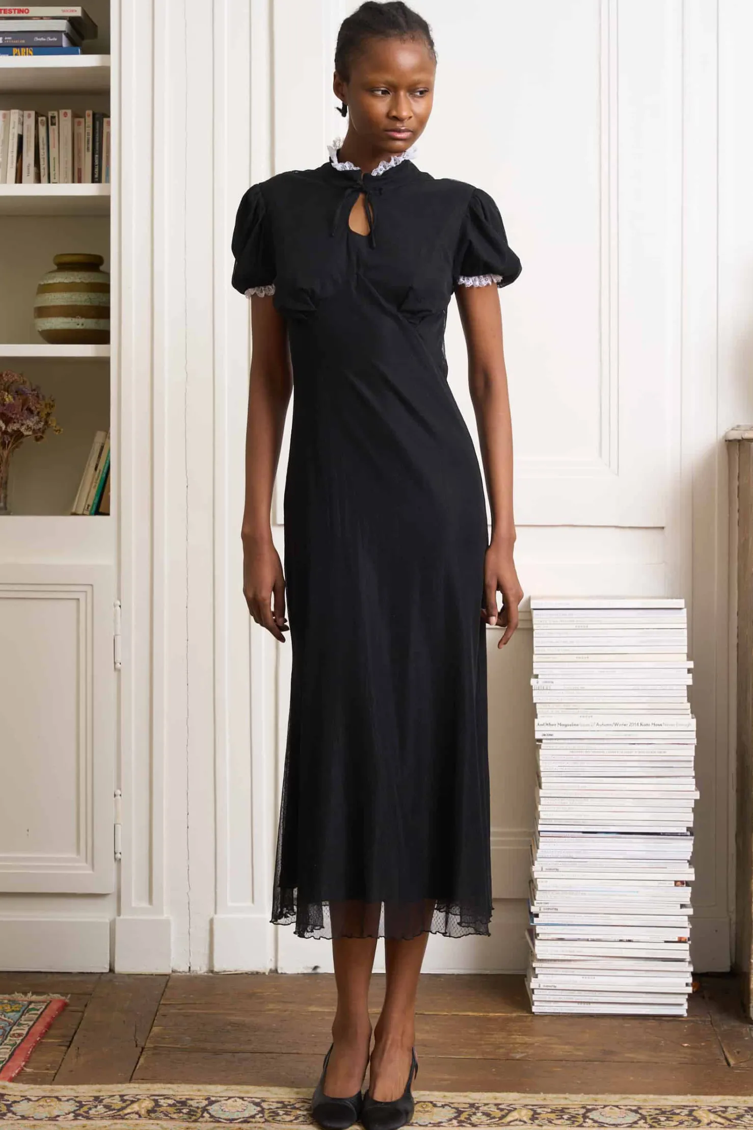 MaisonCléo Robes>Robe longue romantique MORANE en dentelle de Calais – Capsule L’AMOUR