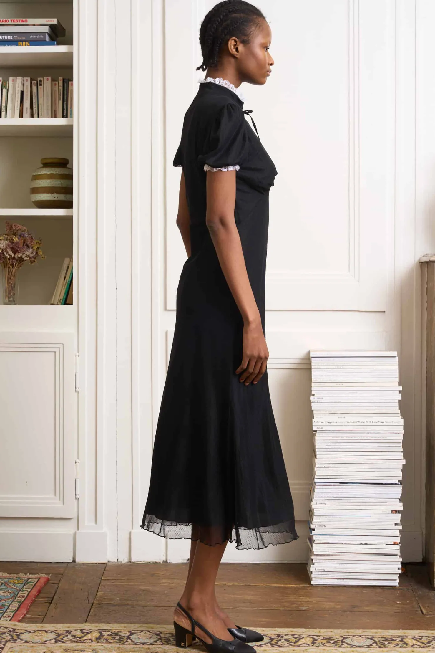 MaisonCléo Robes>Robe longue romantique MORANE en dentelle de Calais – Capsule L’AMOUR