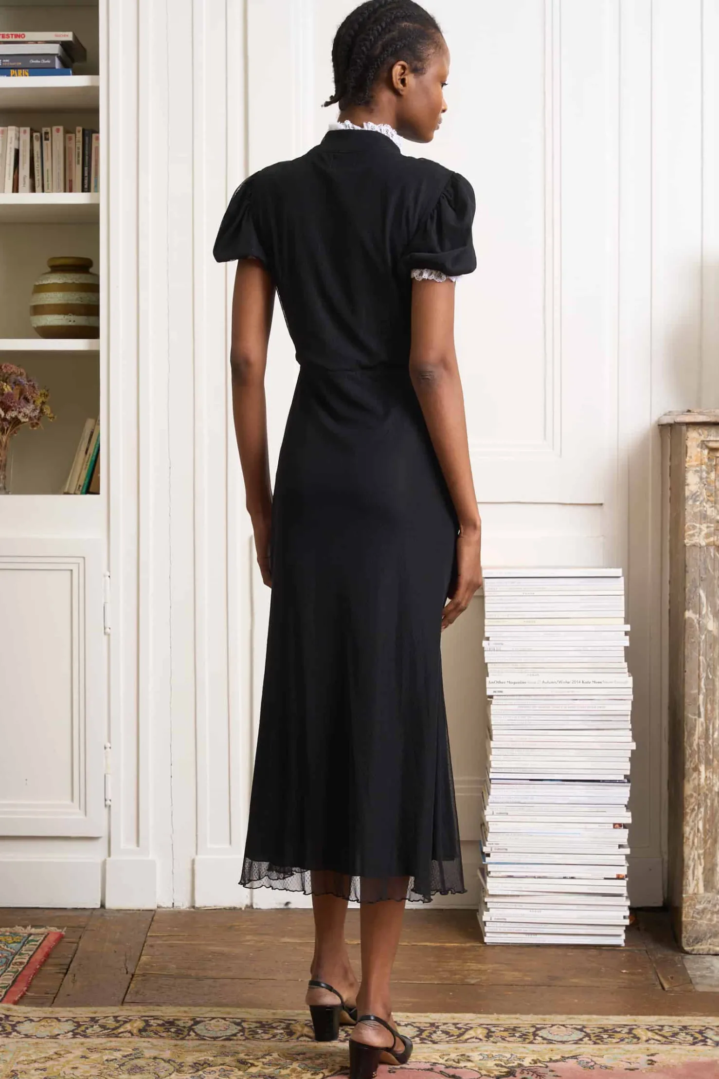 MaisonCléo Robes>Robe longue romantique MORANE en dentelle de Calais – Capsule L’AMOUR