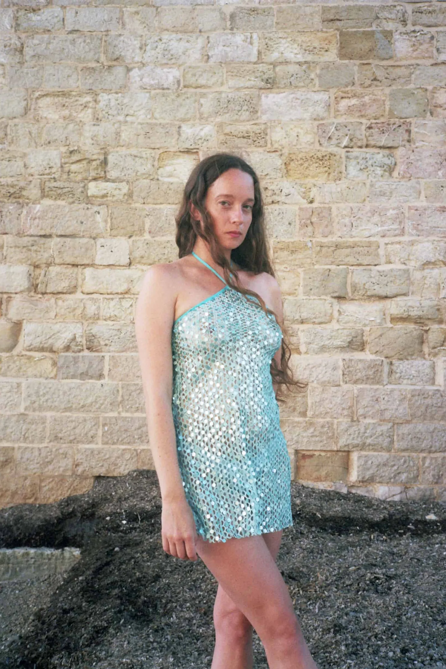 MaisonCléo Robes>Robe mini dos nu à sequins brillants verte corail