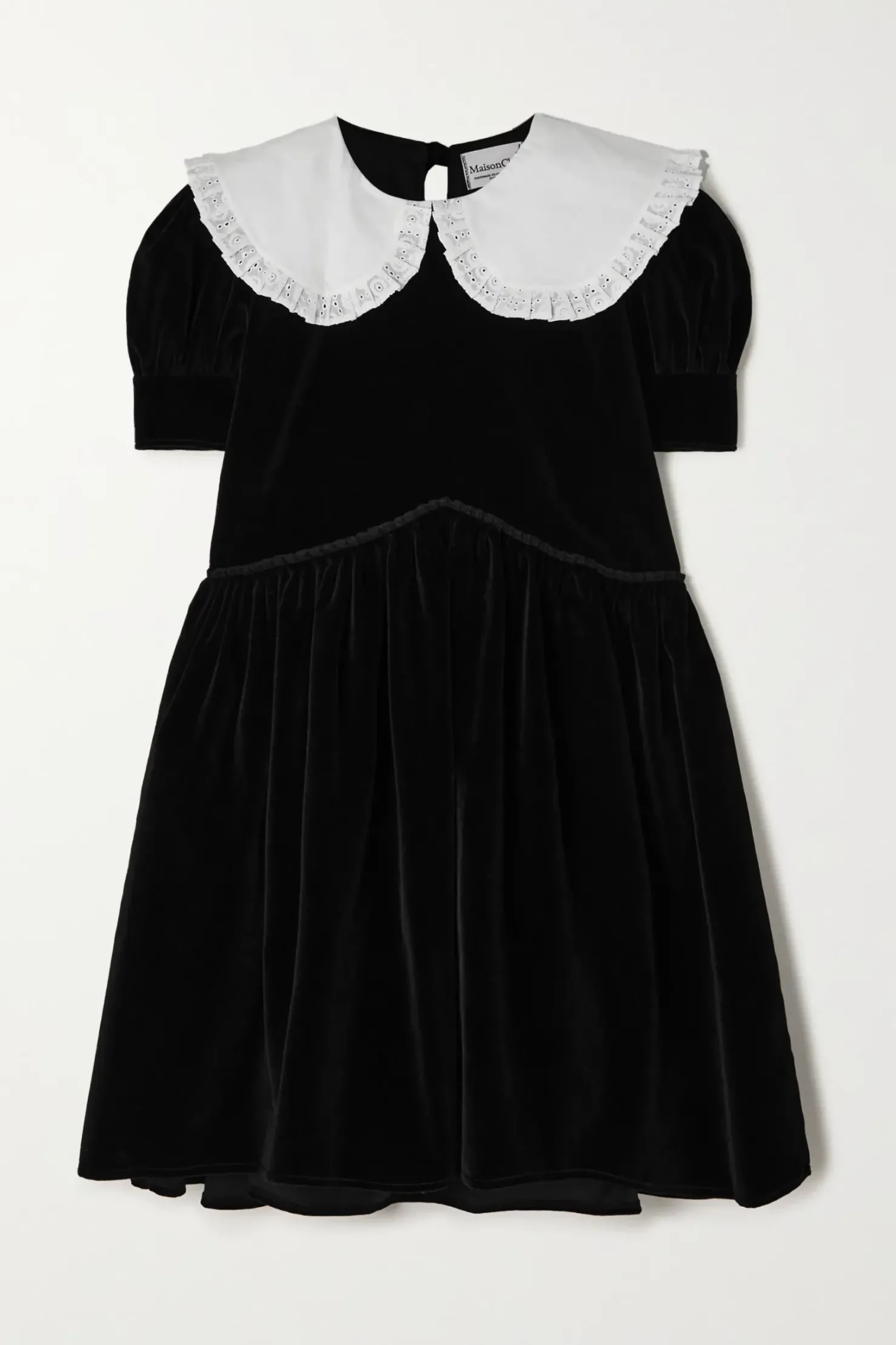 MaisonCléo Robes>Robe oversize en velours de coton noir JOSEPHINE