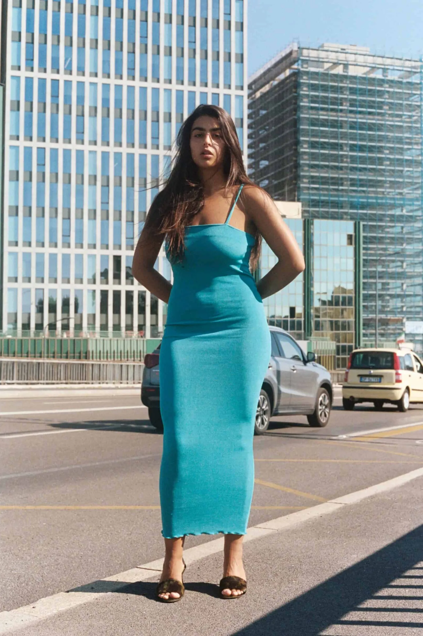 MaisonCléo Robes>Robe tube peau de sirène turquoise