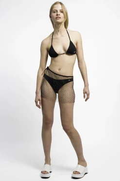 MaisonCléo Maillot De Bain>RUNWAY LOOK 48 – Haut de maillot de bain bikini en coton noir MC Girl