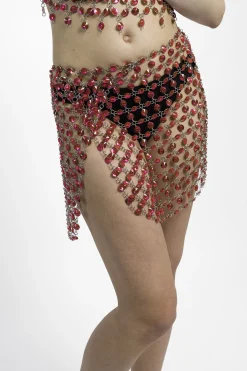MaisonCléo Jupes>RUNWAY LOOK 24 – Jupe pareo exclusive en crystal rose