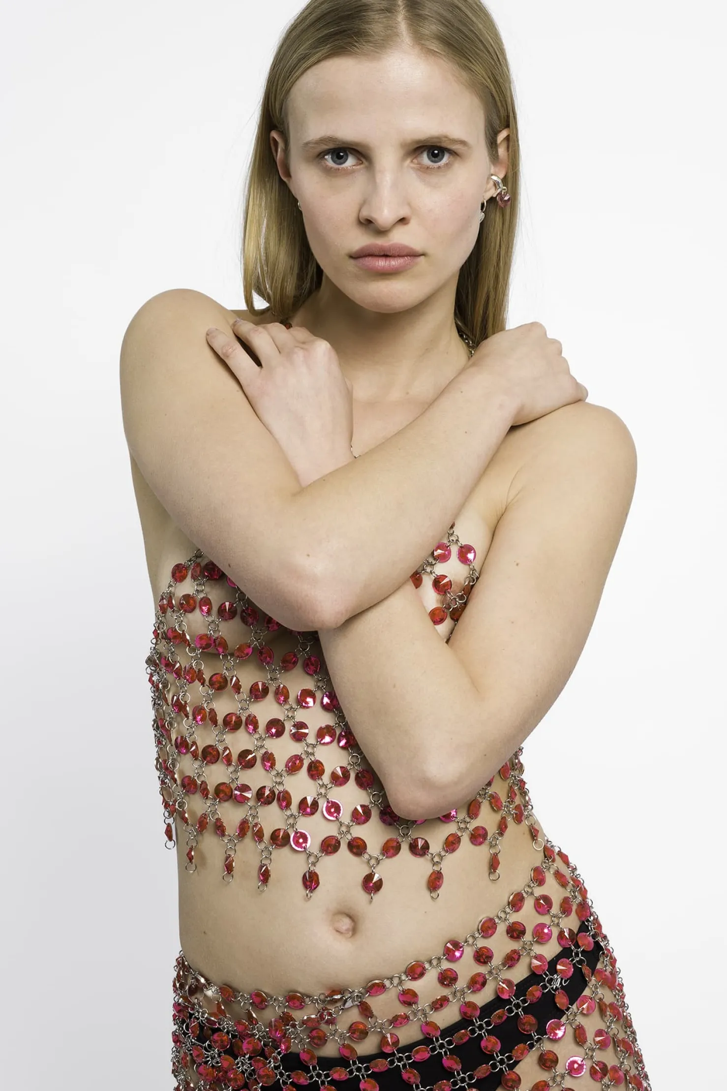 MaisonCléo Tops>RUNWAY LOOK 24 – Top dos nu exclusif en crystal rose